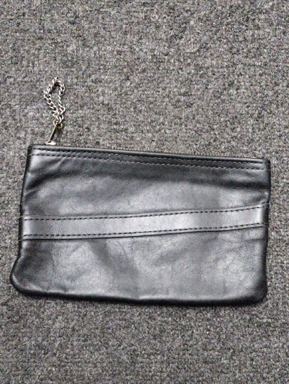 Maisell Black Leather Zip Pouch